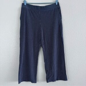 Lands' End Navy and White Striped Pants Size XL/18